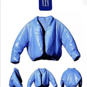 NEW YEEZY X GAP ROUND Cropped Jacket Blue Puffer Fall 2021 Kanye West Size L